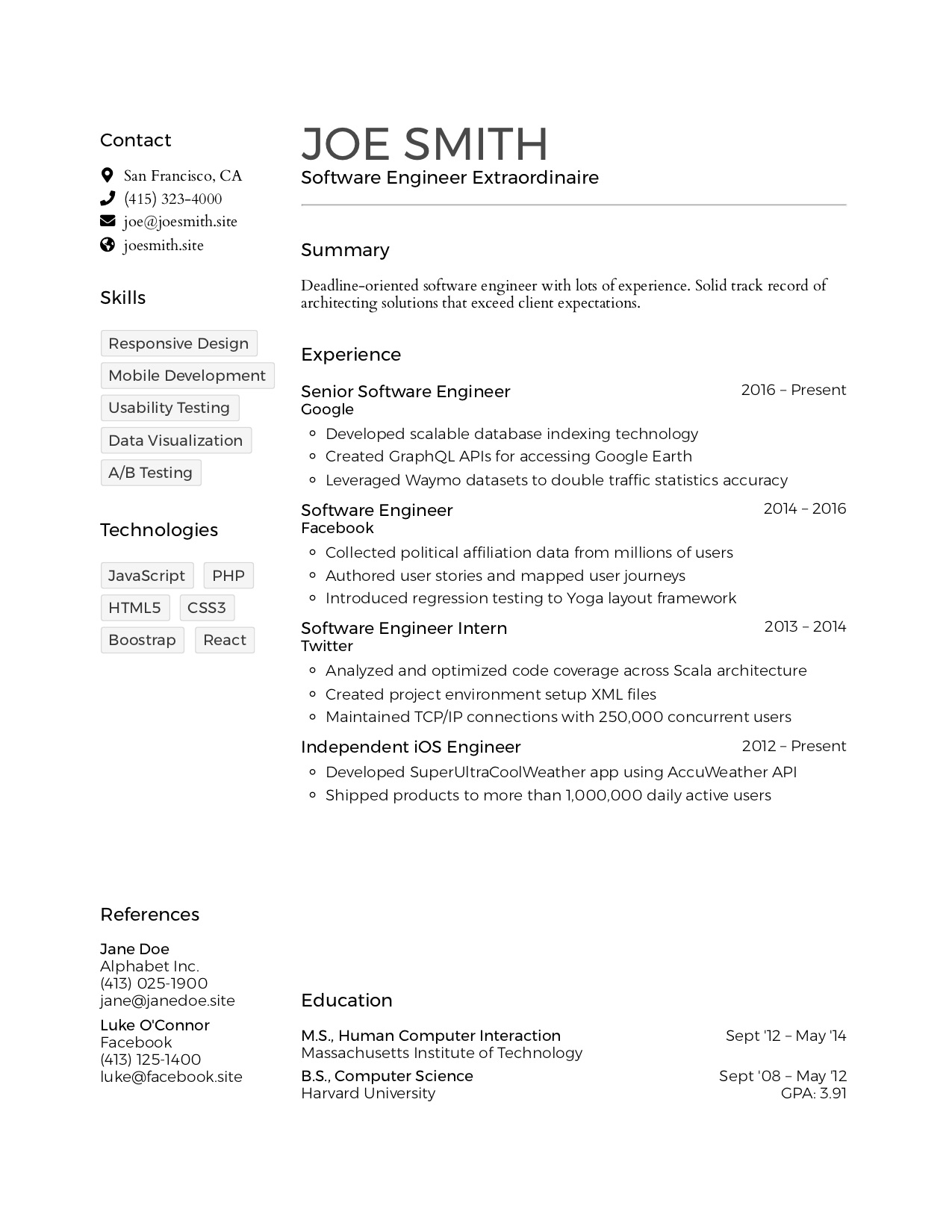 Resume Sample