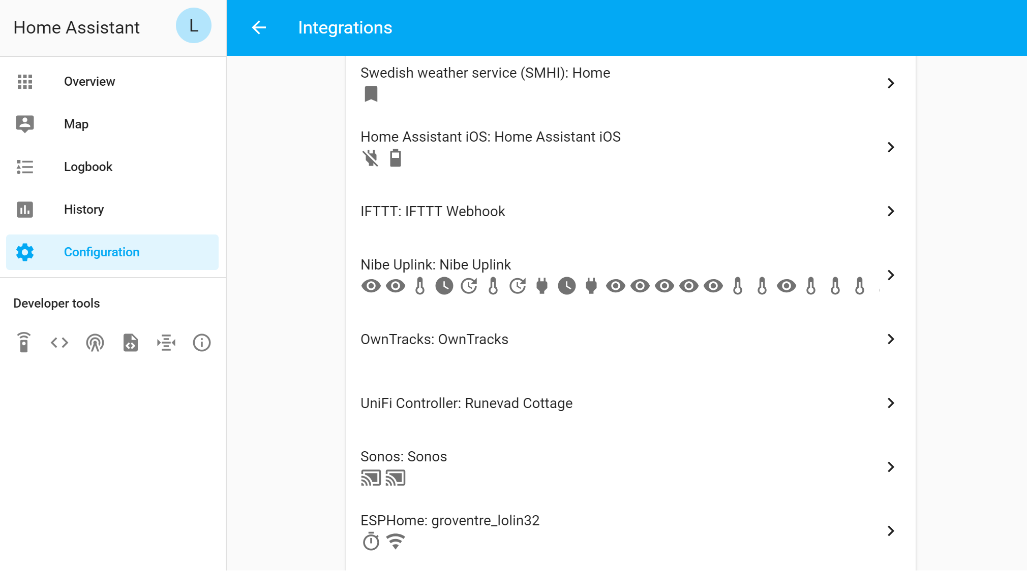 Integration page example