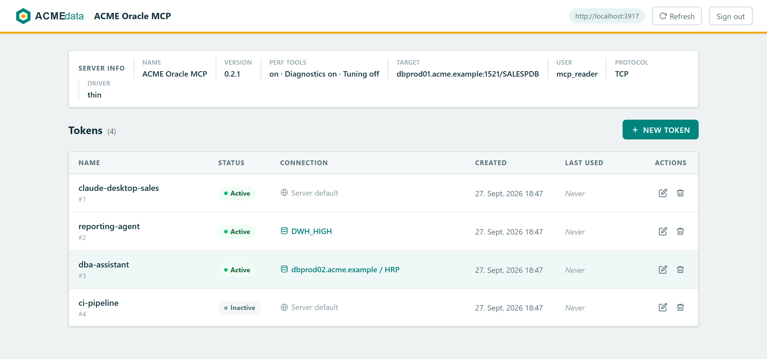 Admin UI with corporate logo and colors