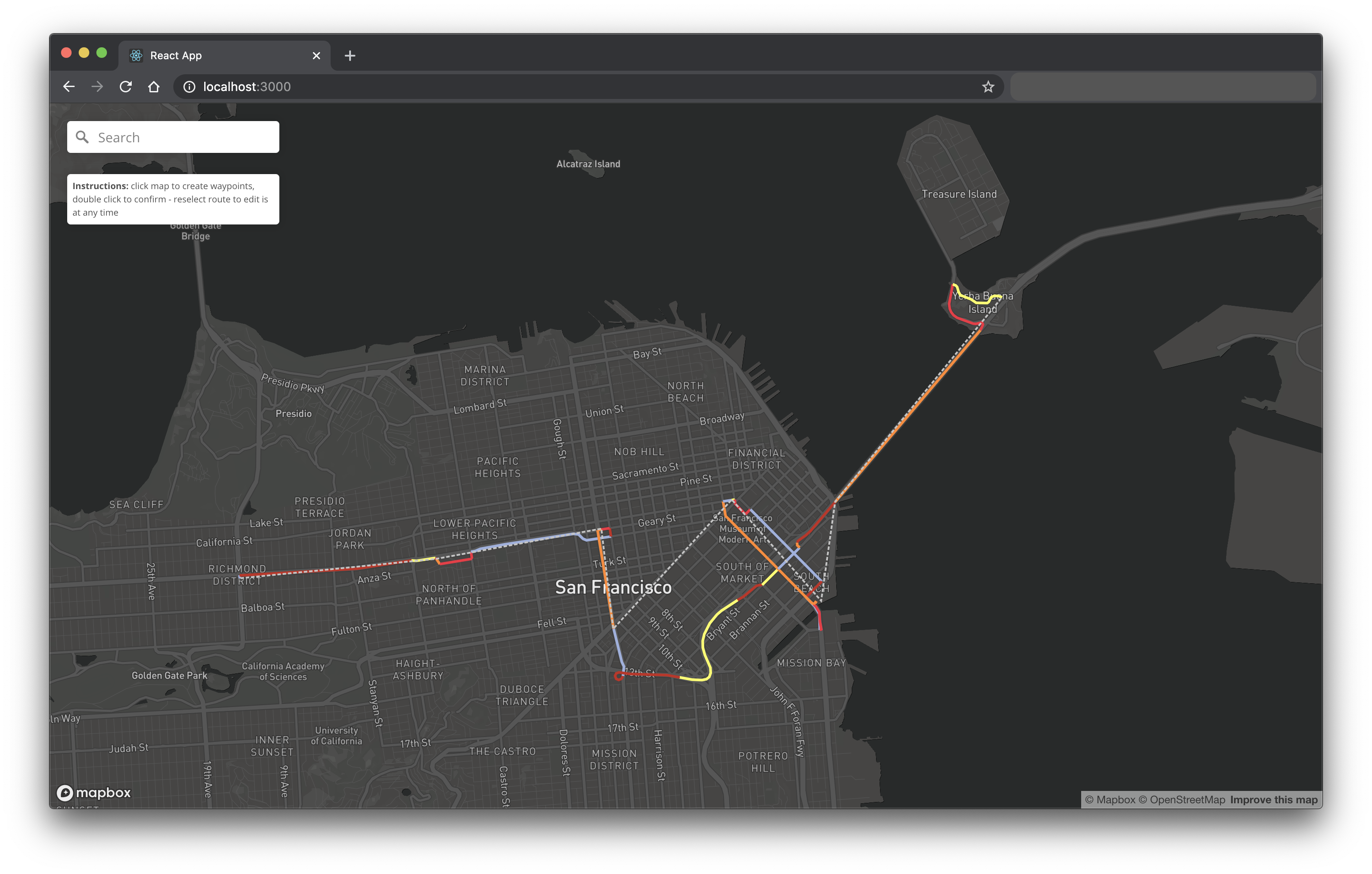 Mapbox GLJS Navigation