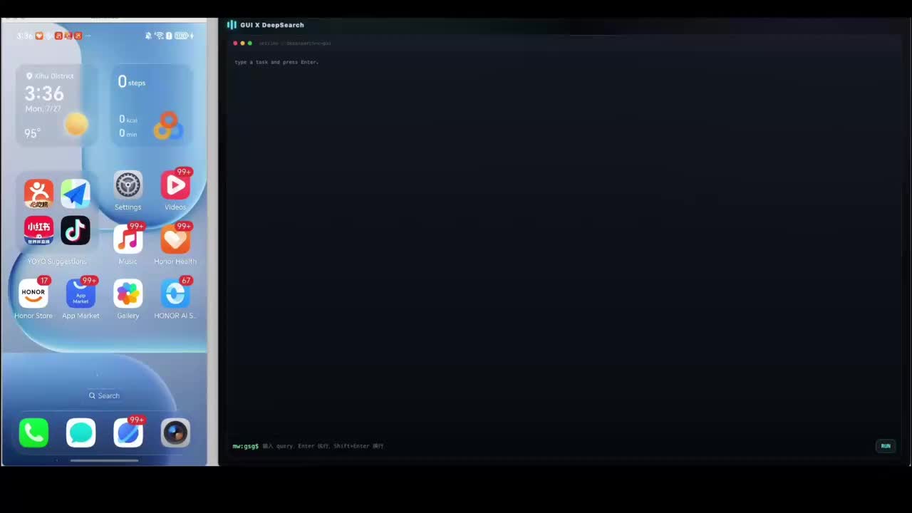 Mobile GUI and Deep Research fact-checking demo
