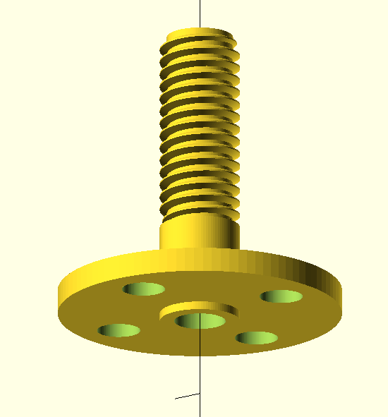 3D view of the outer hub in OpenSCAD