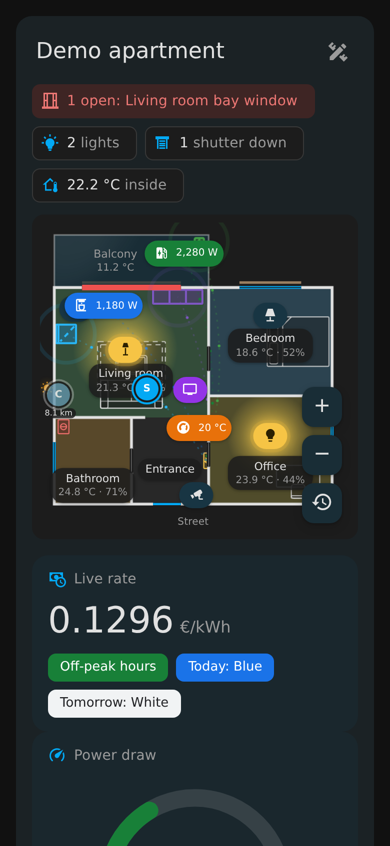 Phone, dark theme