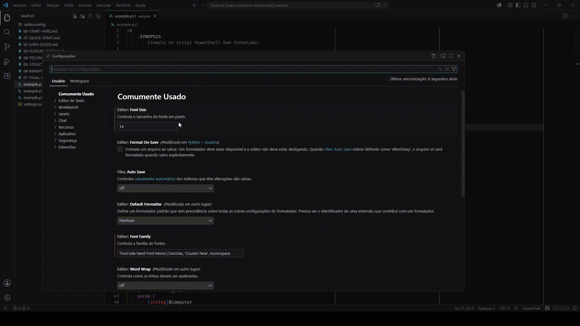 Ark Format PowerShell - Configurações