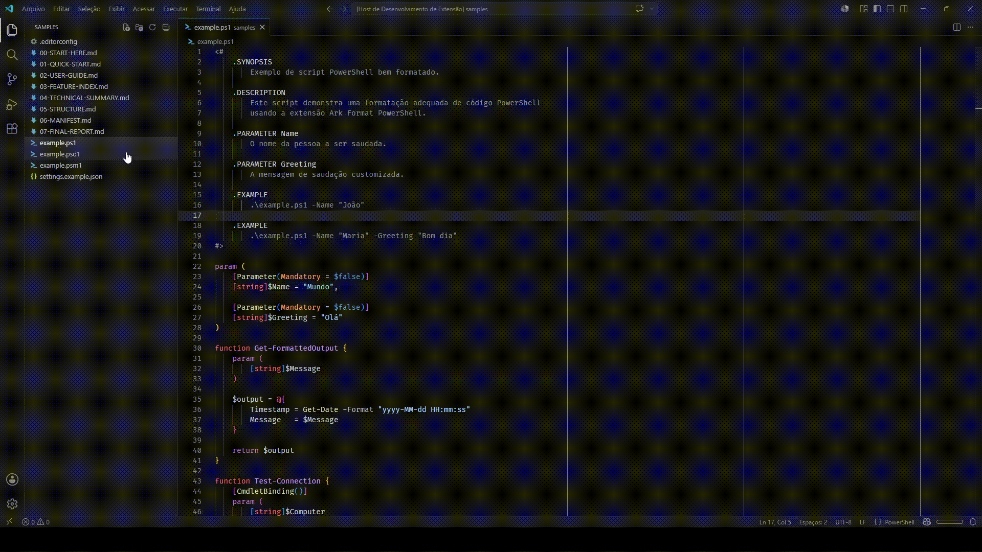 Ark Format PowerShell - Formatando Código