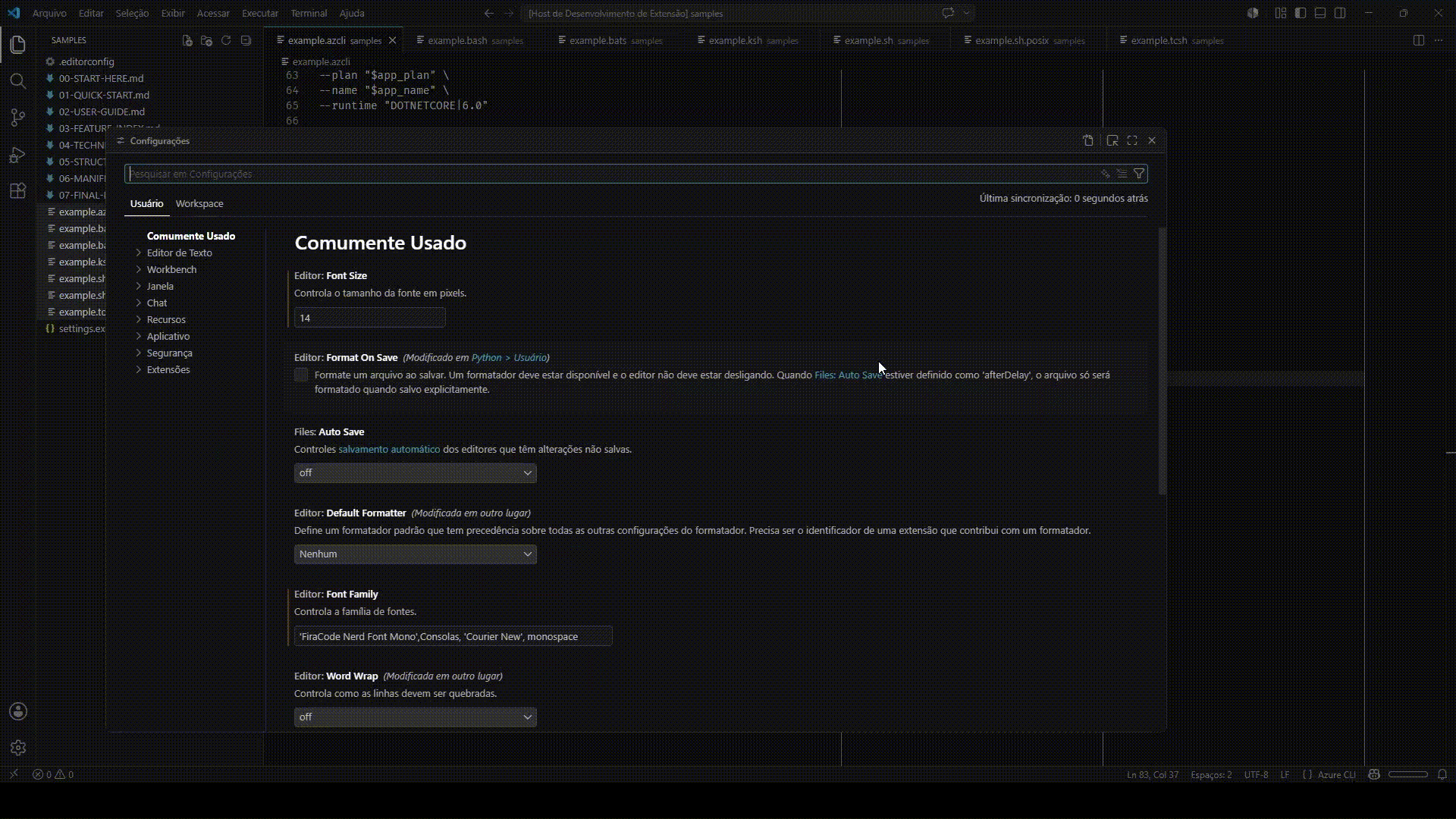 Ark Format Shell - Configurações