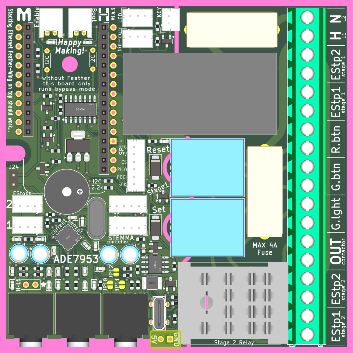 5V/ GND solder connections