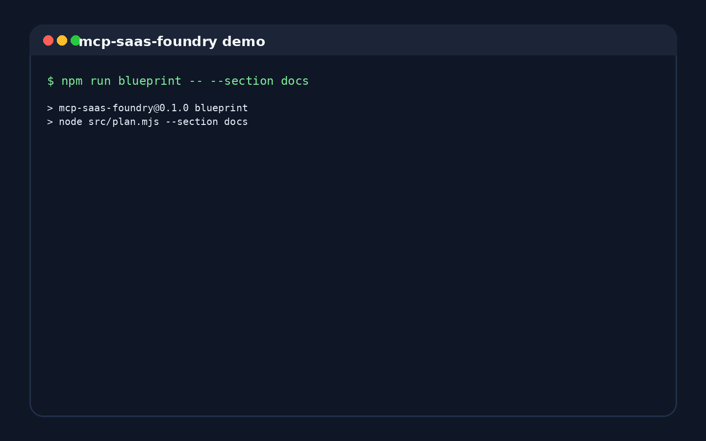 mcp-saas-foundry demo