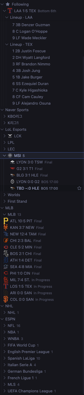 Vibe Stealth sidebar tree