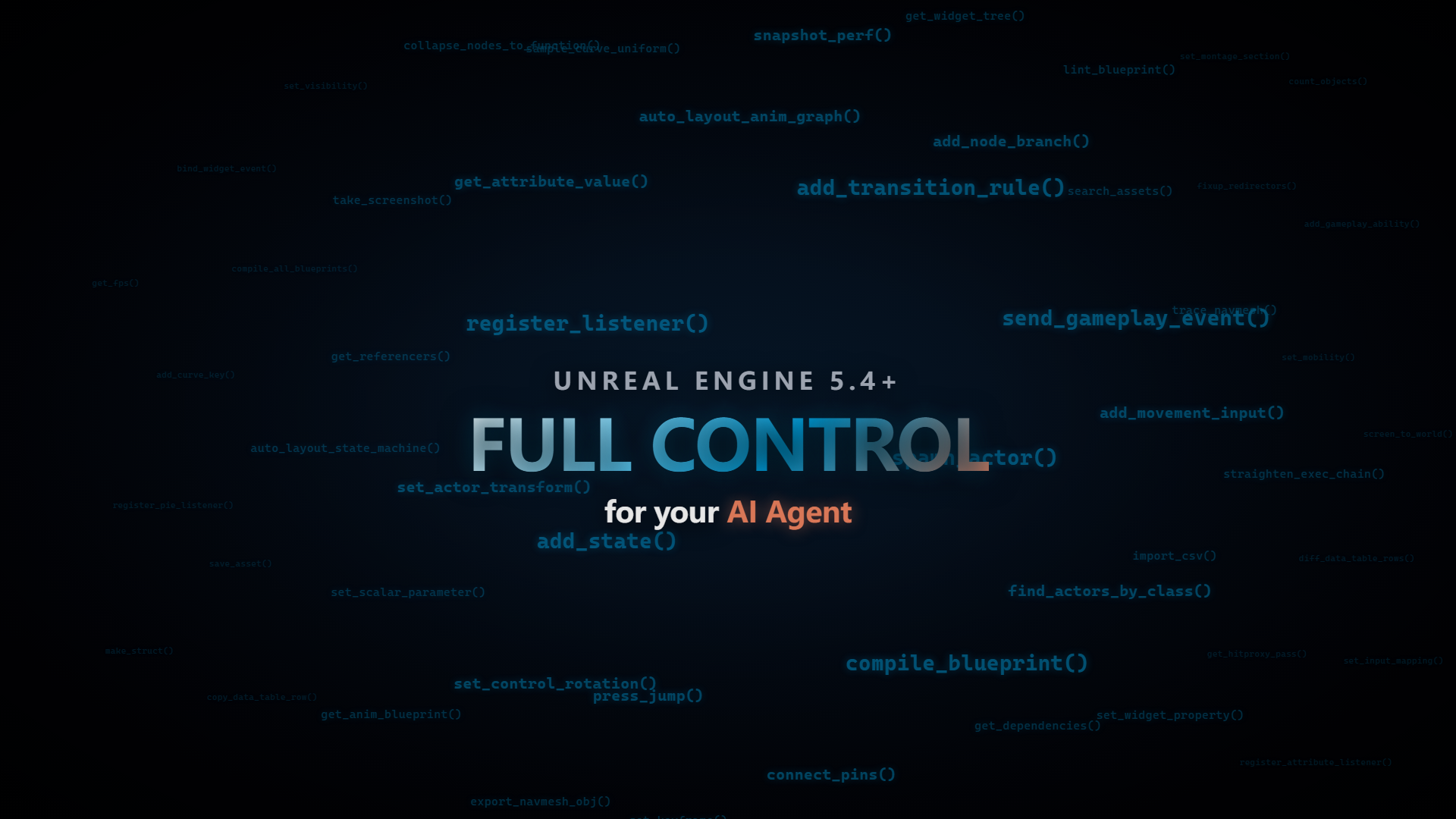 UNREAL ENGINE 5.4+ — FULL CONTROL for your AI Agent