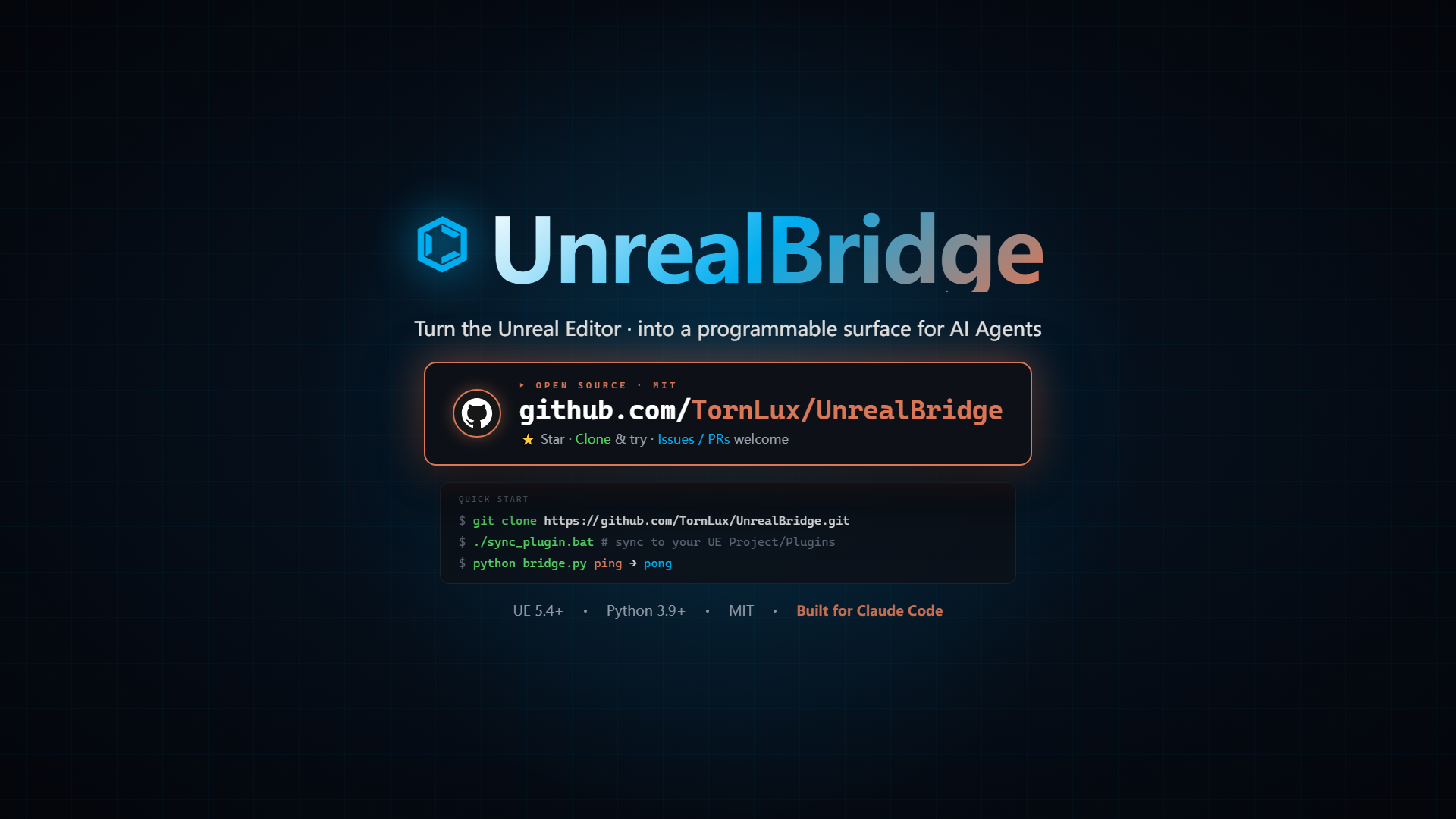UnrealBridge — Turn the Unreal Editor into a programmable surface for AI Agents