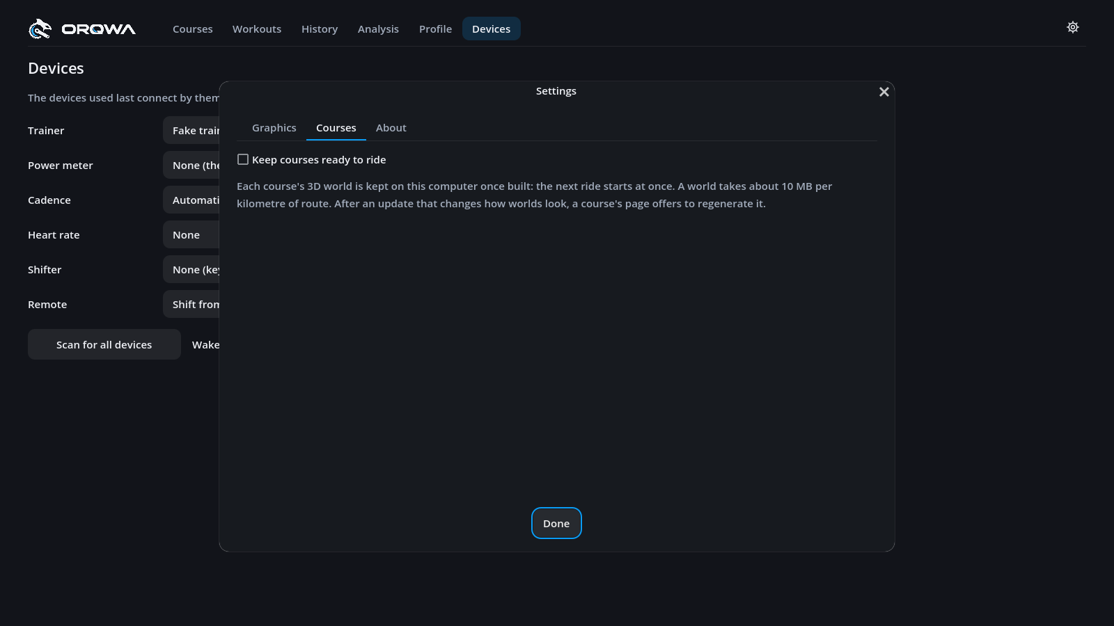 The settings: courses