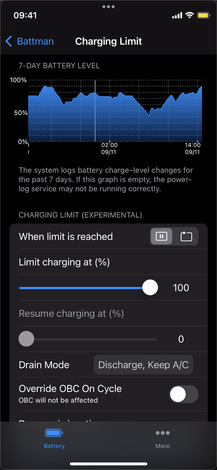 Battman Charging Limit Demo
