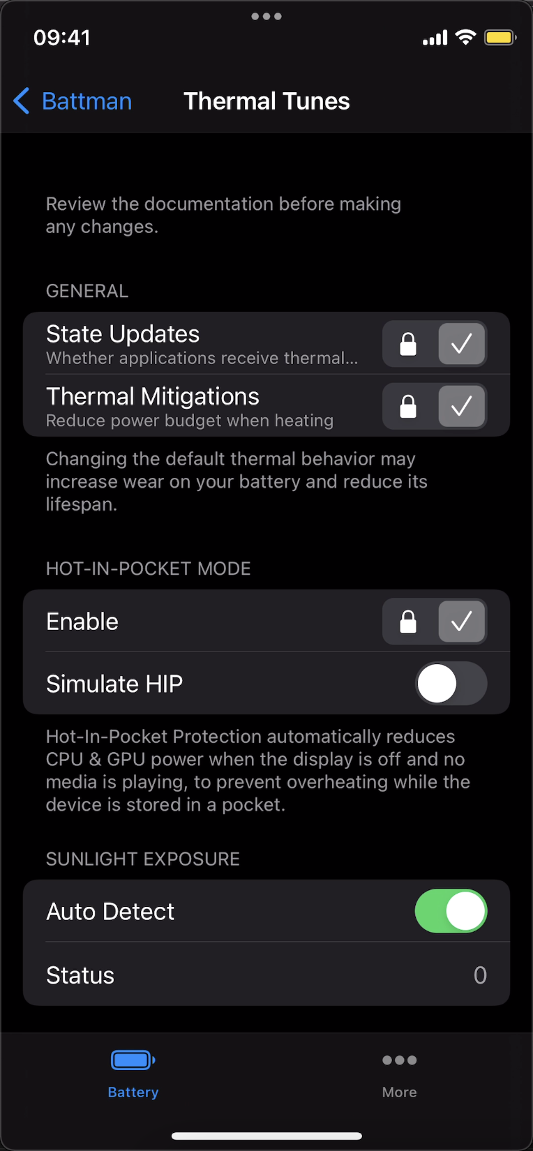 Battman Thermal Demo