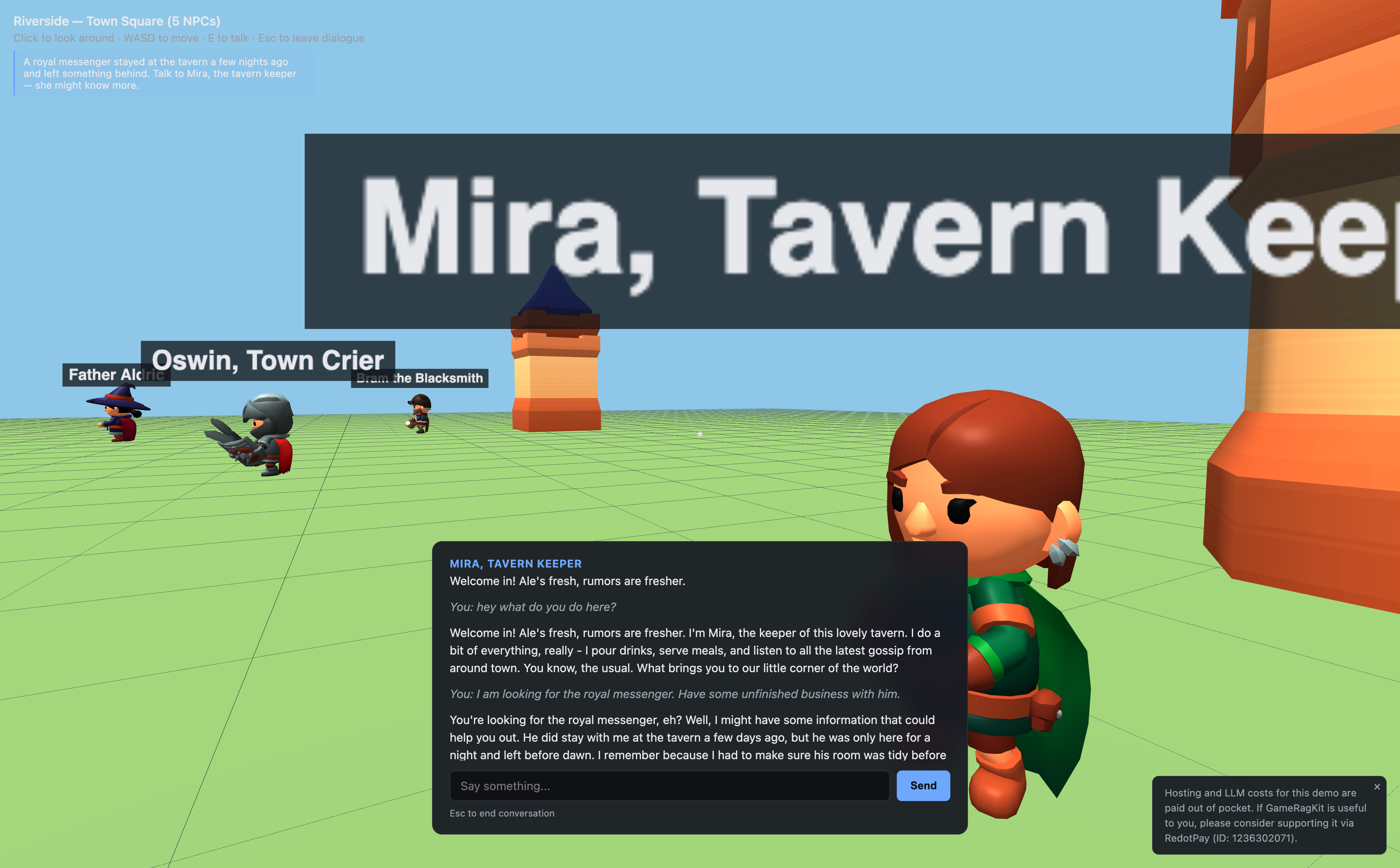 Riverside - Town Square with 5 NPCs