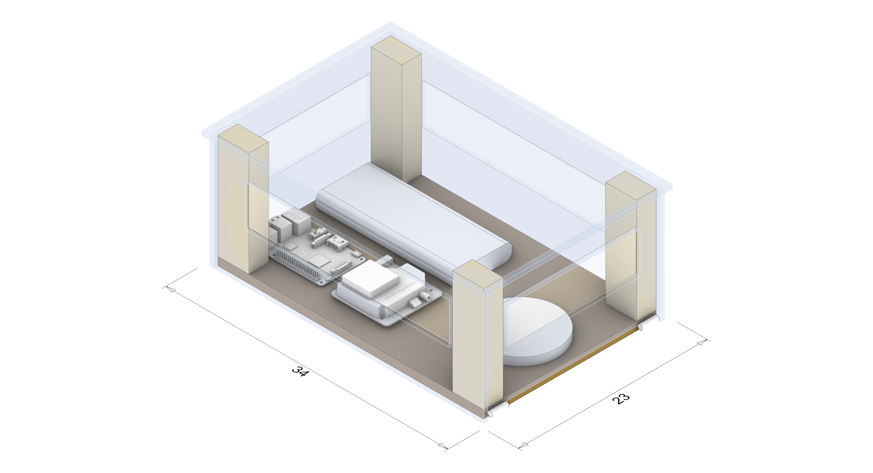 inside view rendering of the concieved capture box