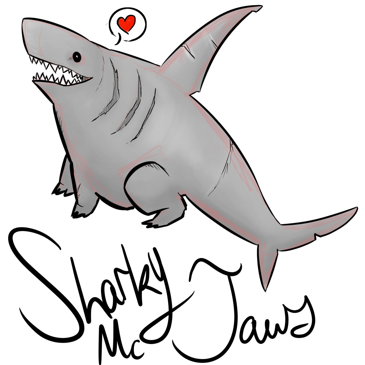 kickin' rad shark portrait