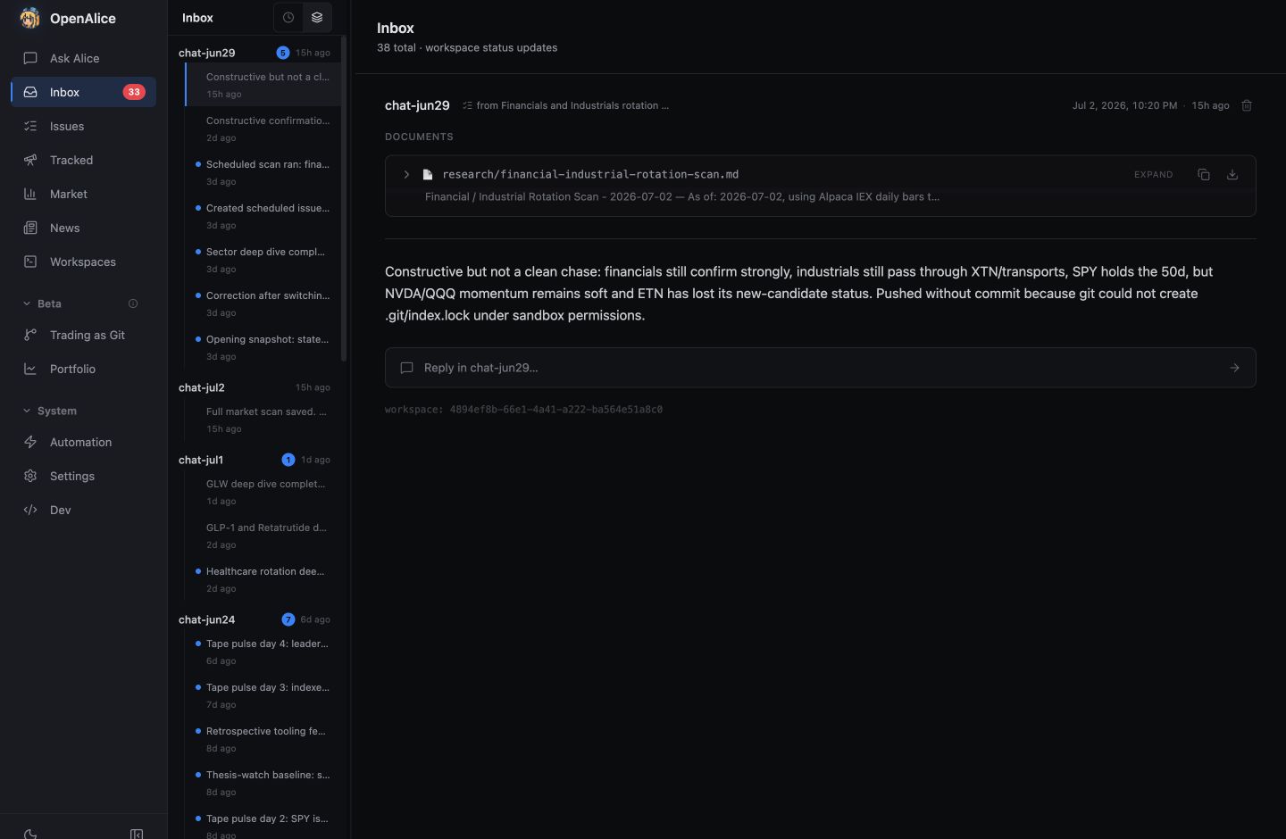OpenAlice Inbox