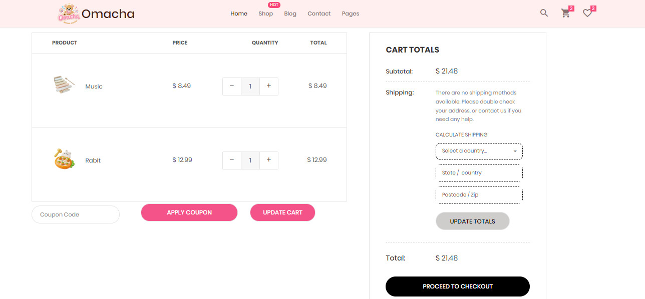 Omacha Checkout