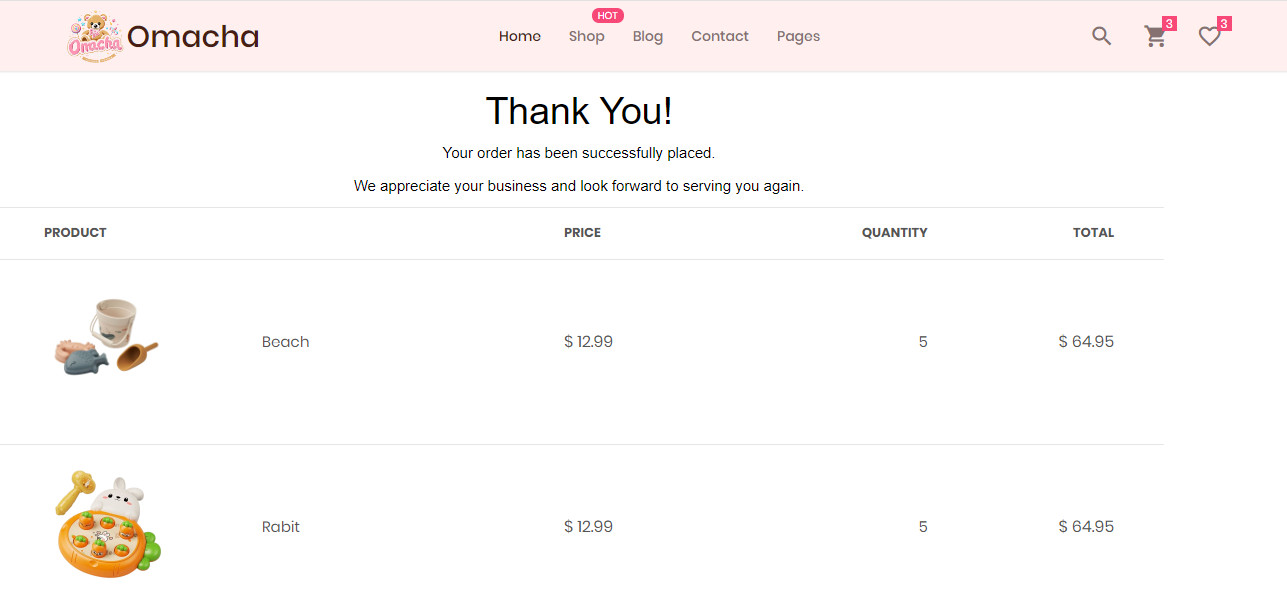 Omacha Invoice