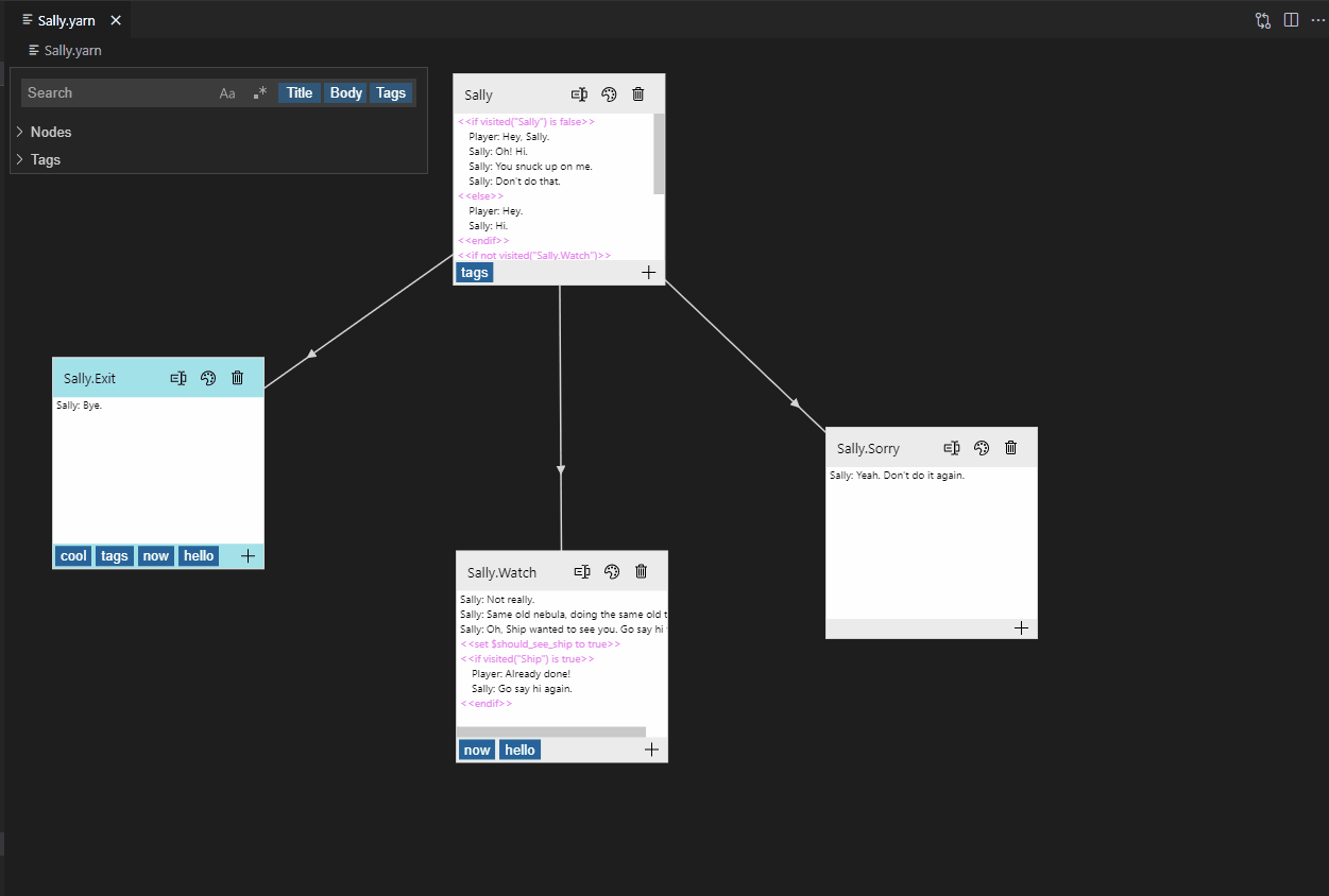 Demo of switching between Yarn Loom and a text editor