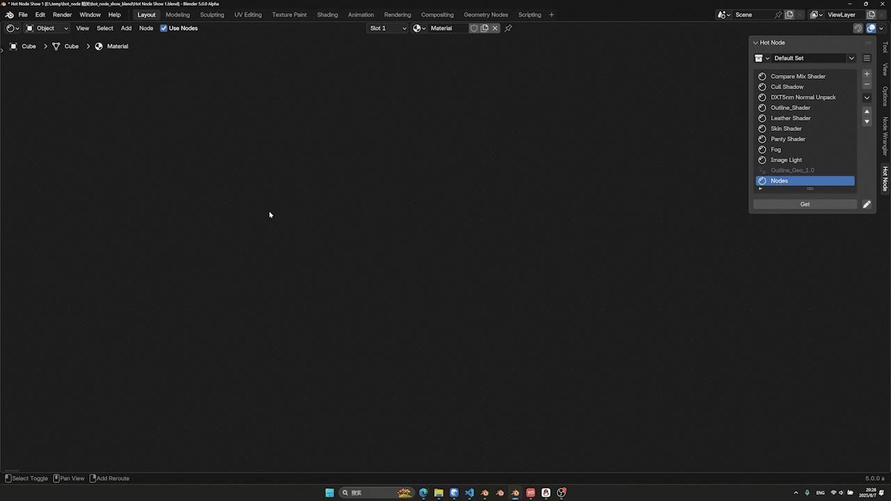 Shift A to Add Nodes