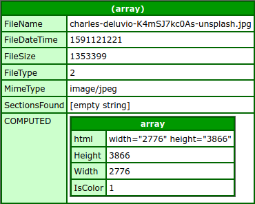 dBug Exif Data