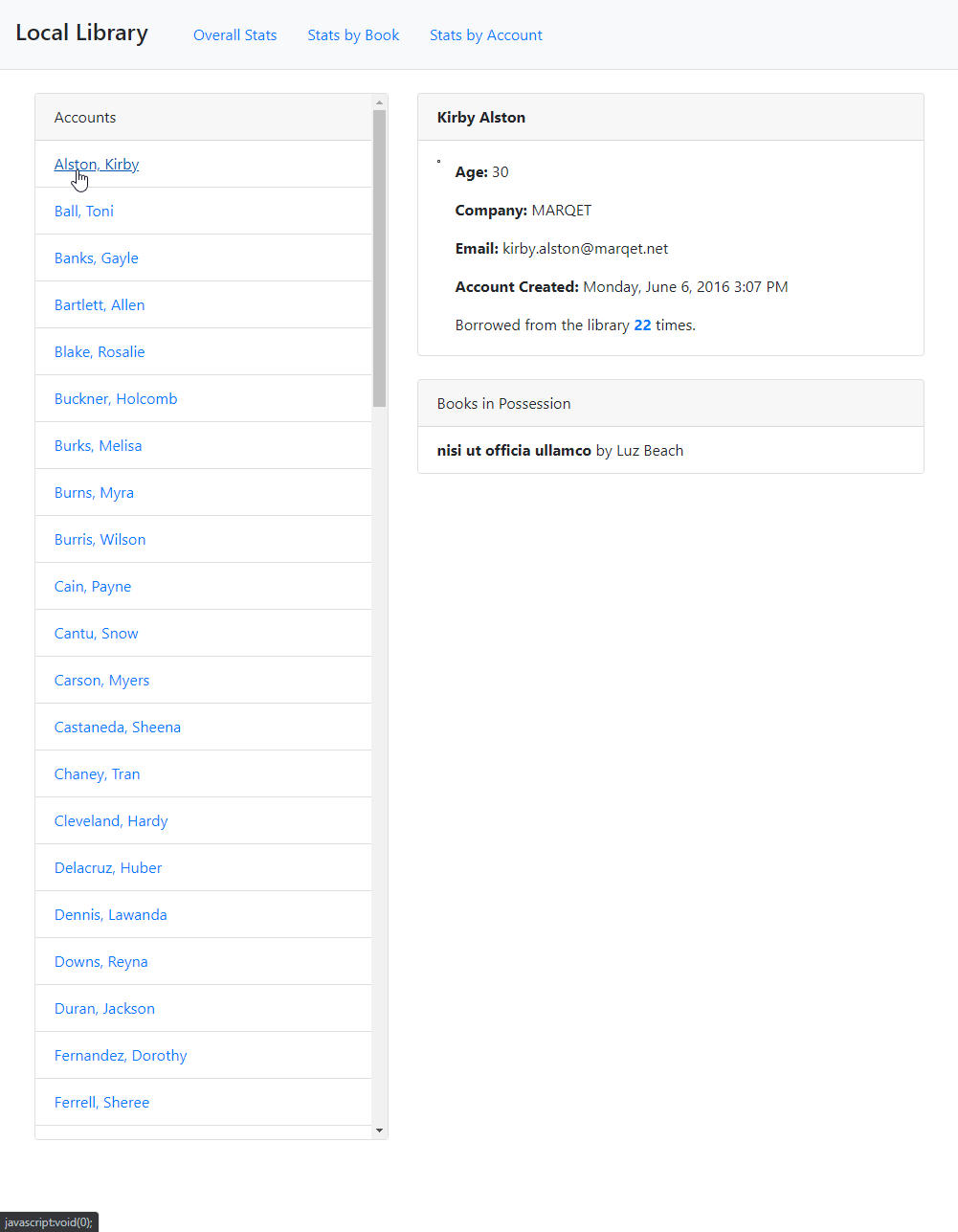 GitHub - TrevorGlascock/Project_Local_Library_1: Thinkful Local Library ...