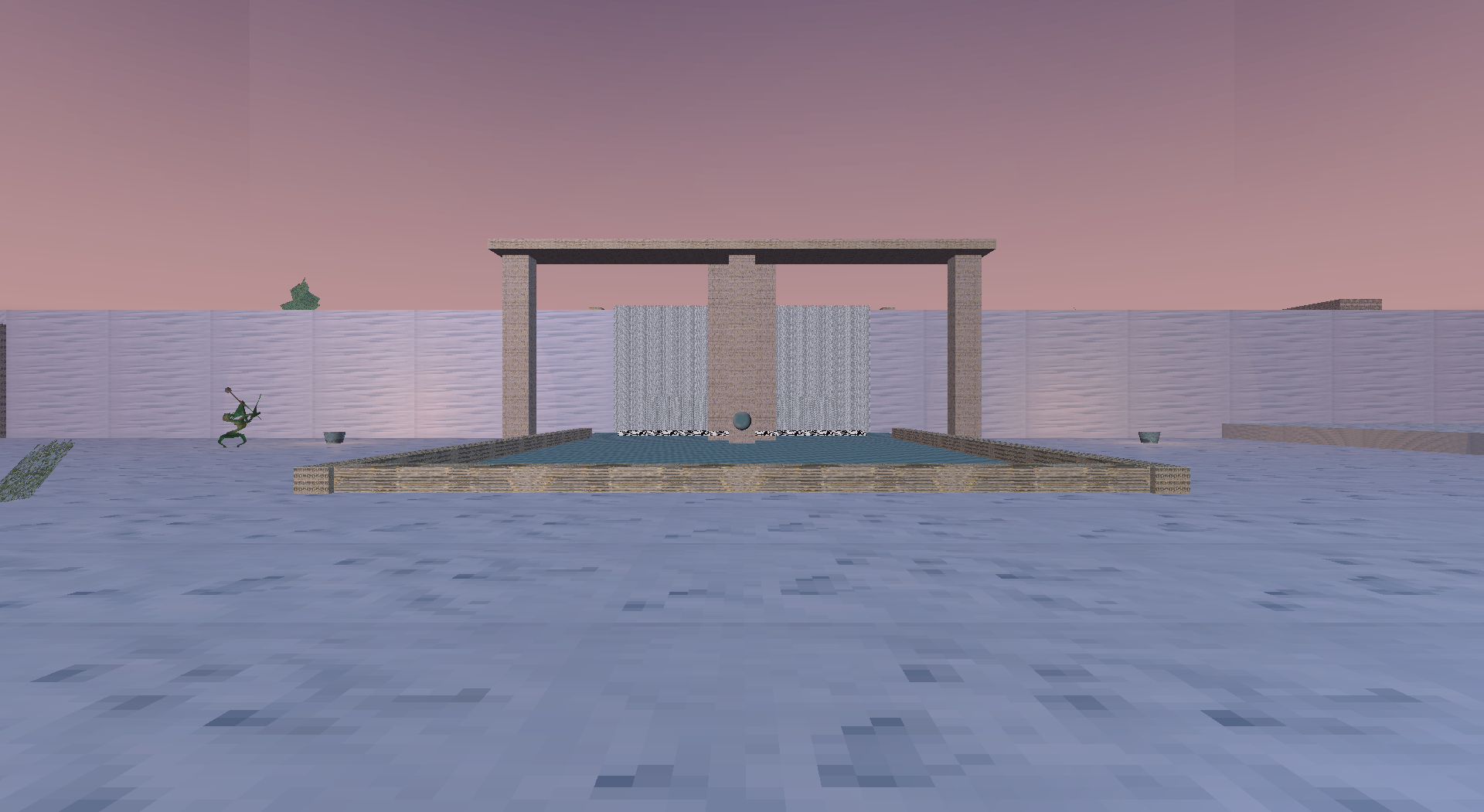 Dusk Falls — cascade and aqueduct
