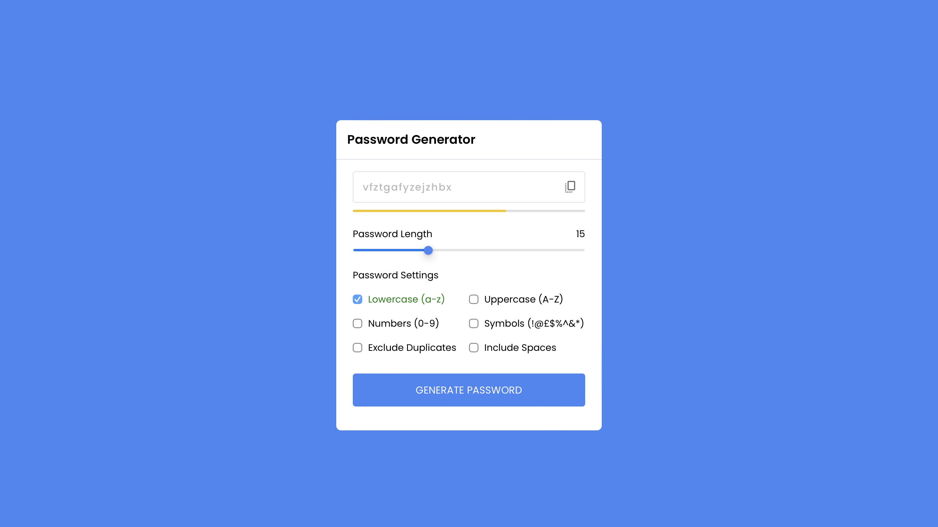 PassWord Generator App