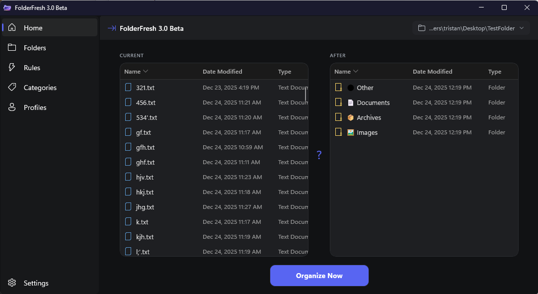 FolderFresh 3.0 Home