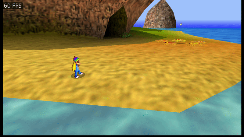 Tag Anywhere with its sparkles, switching Kongs on a DK Isles beach