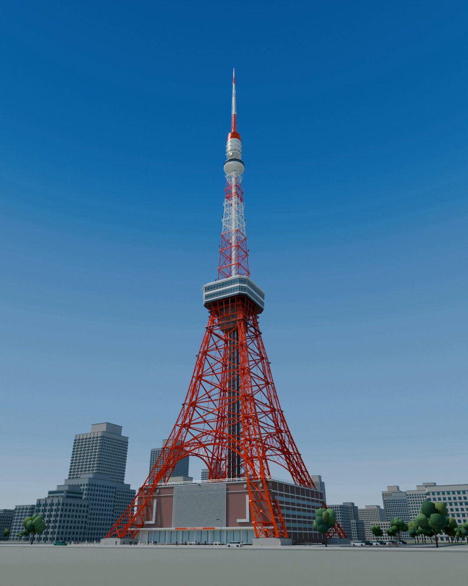 Tokyo Tower Day-and-Night 3D Scene and Video