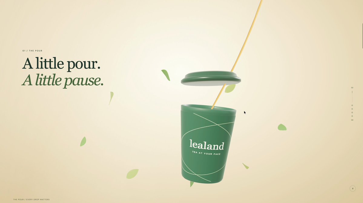 Scroll-Driven 3D Website for Lealand Tea