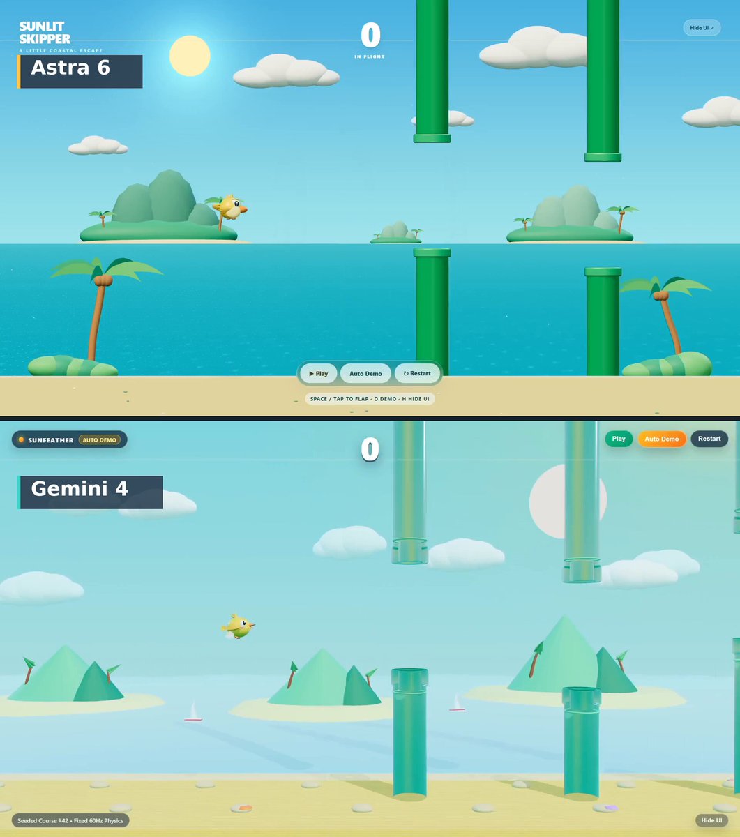 3D Flappy Bird-style tropical game