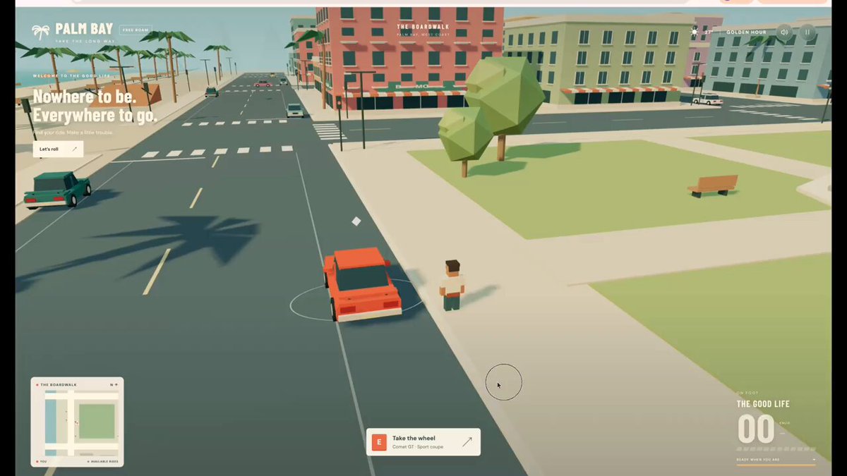 Low-poly open-world driving sandbox game