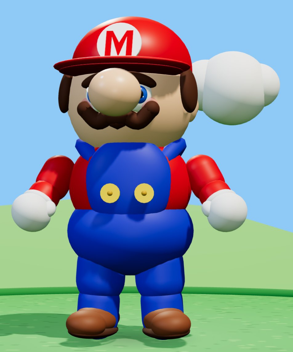 Mario character in Three.js
