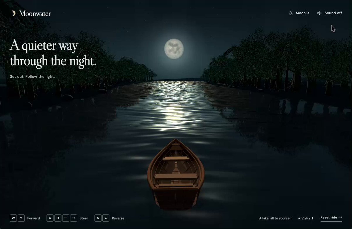 Interactive moonlit jungle boat ride