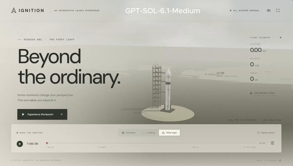 Cinematic photorealistic rocket launch scene