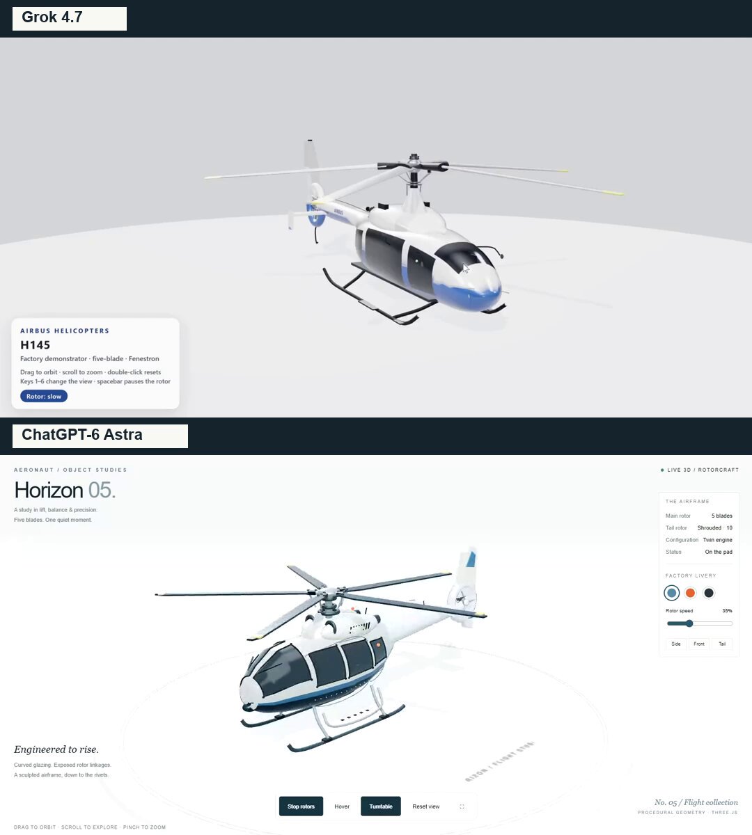 Interactive 3D helicopter design presentation