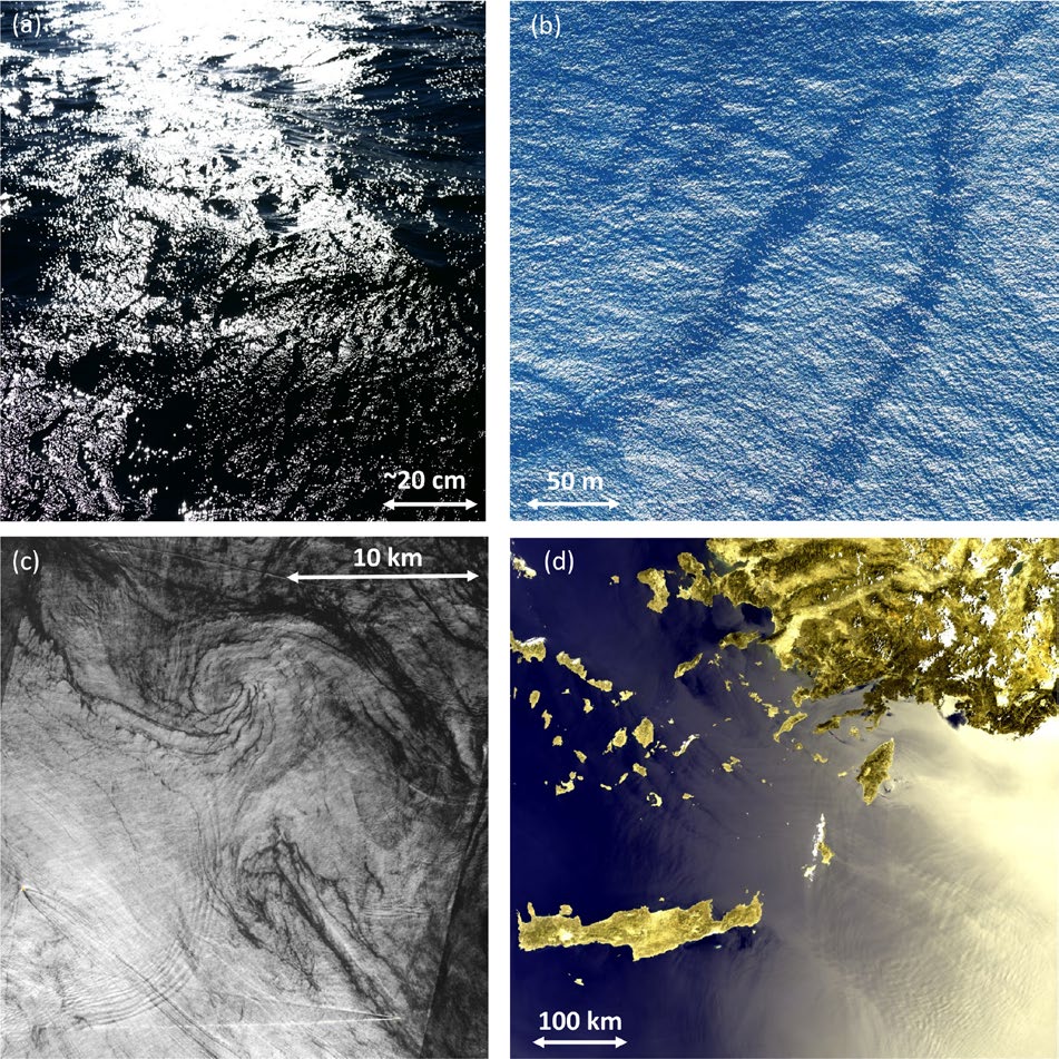 Sunglint patterns at different spatial scales