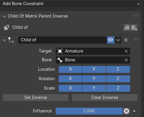 Matrix Parent Inverse Constraint