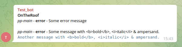 Formatted message example