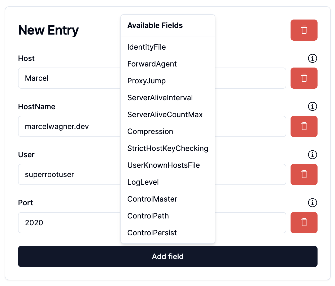 Demo Select Fields