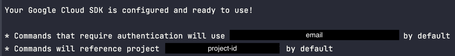 Configured Google Cloud SDK