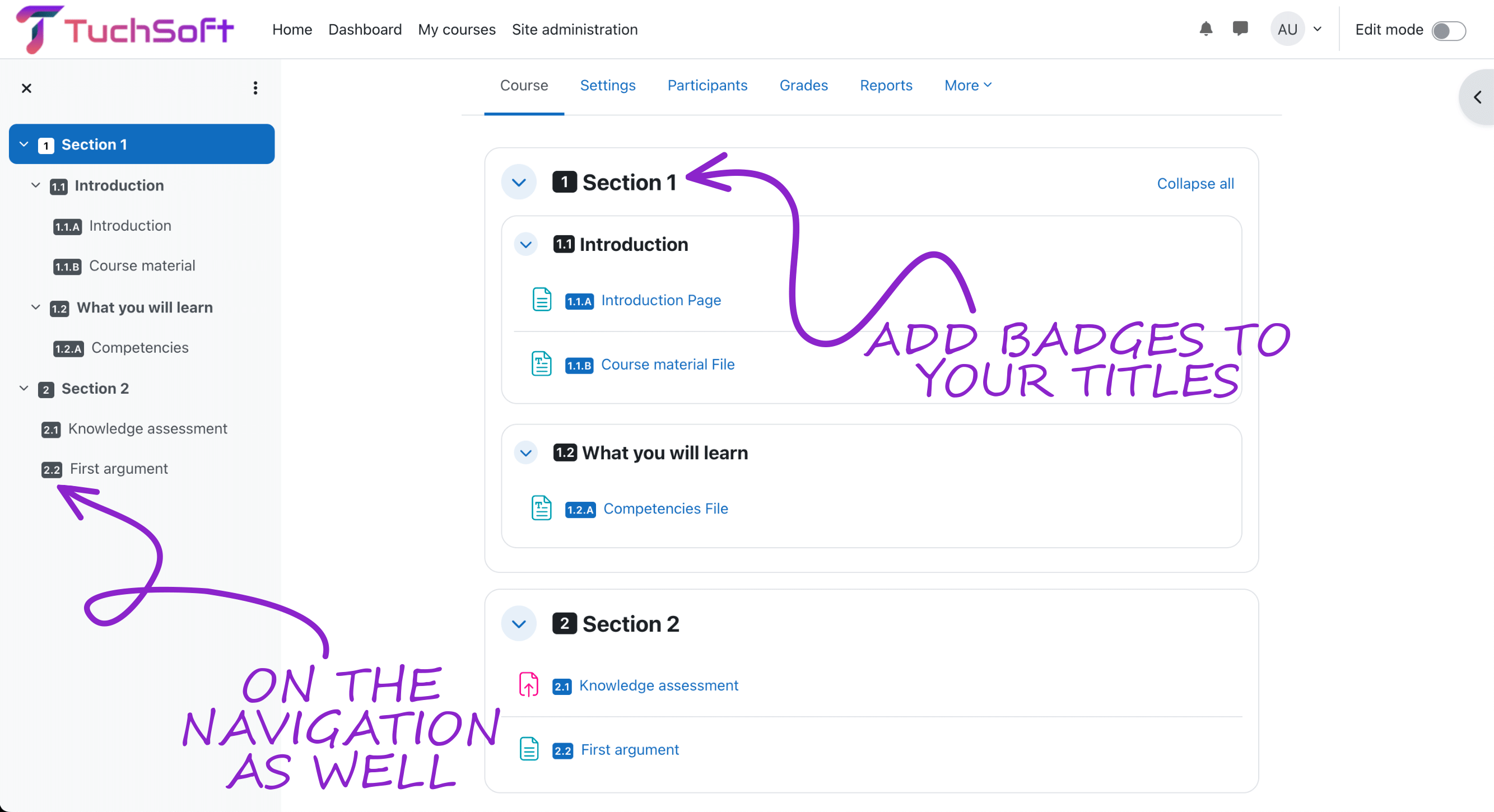 Course view Screenshot