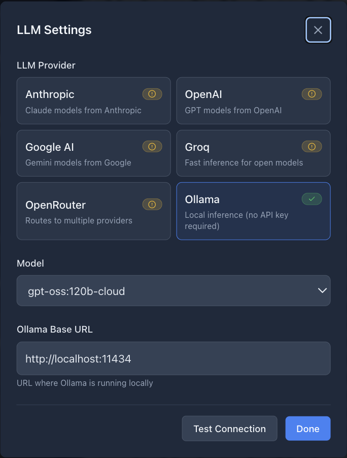 Settings Dialog