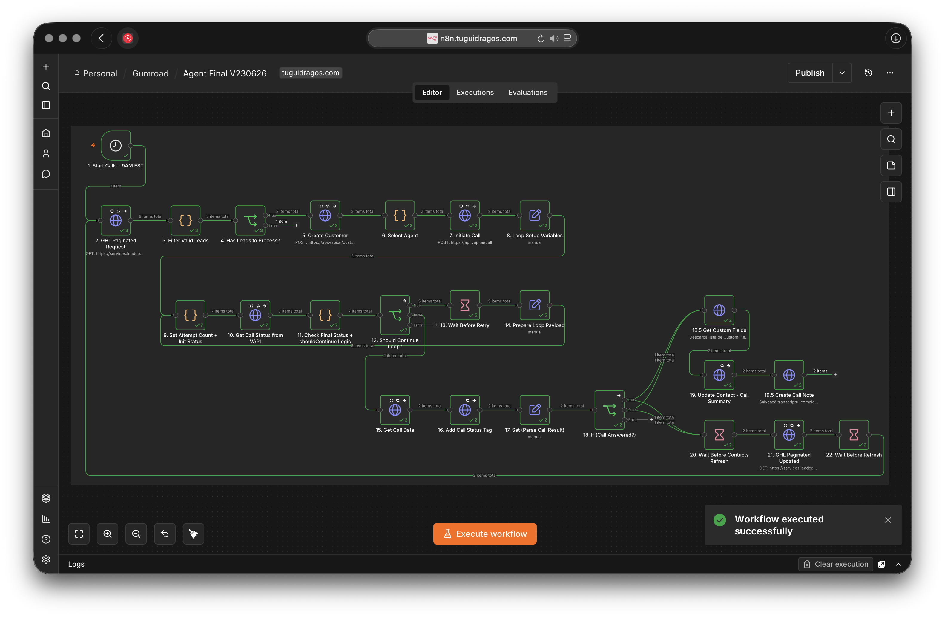Live execution runtime