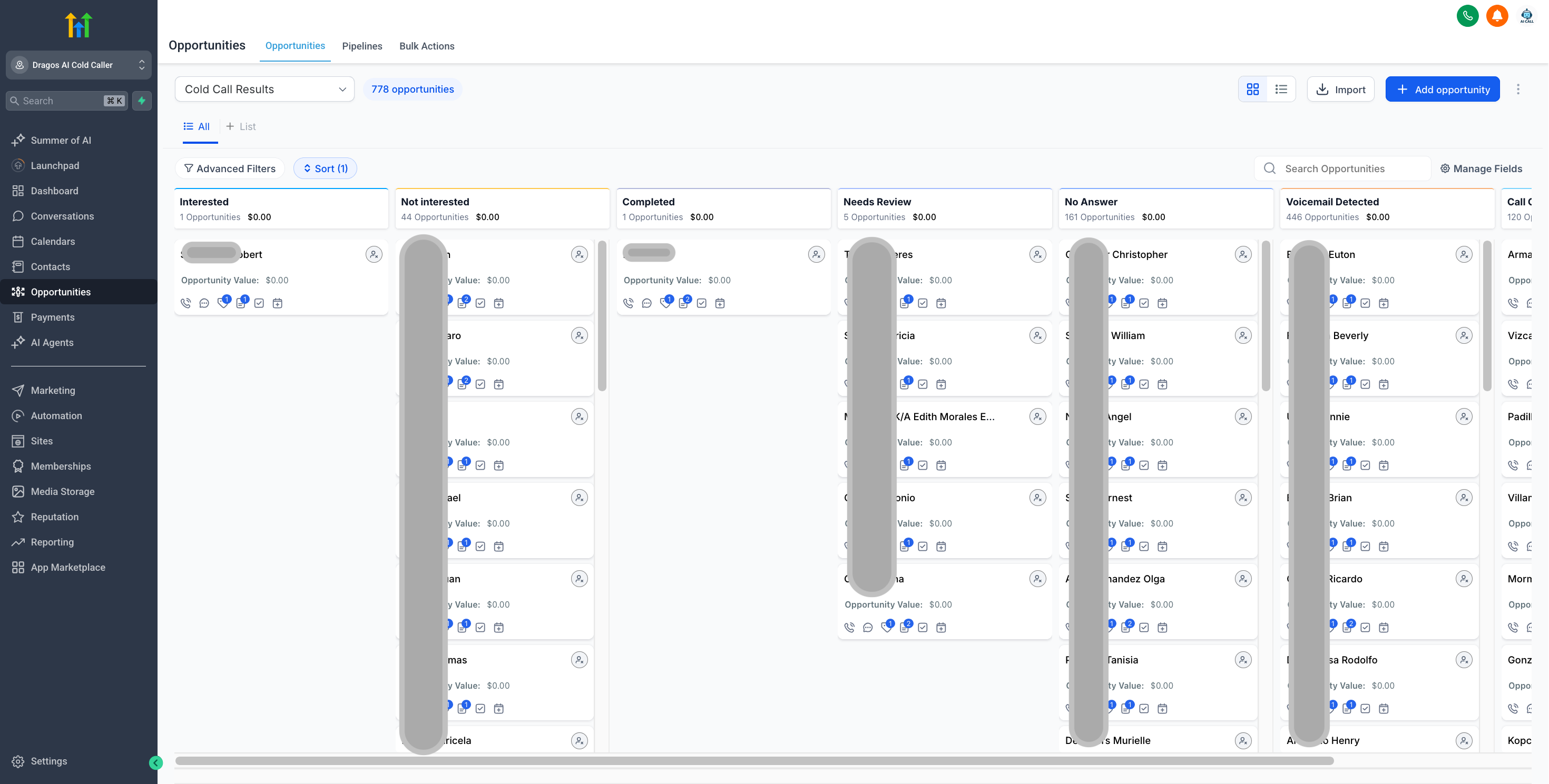 Booked appointments pipeline in GoHighLevel
