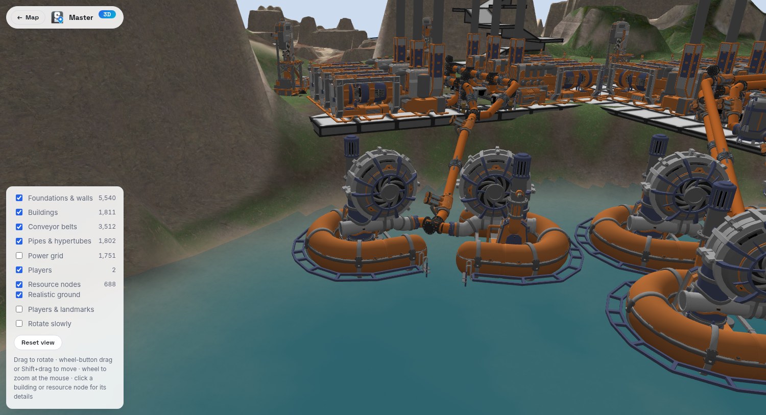 Water extractors and pipes in the 3D view